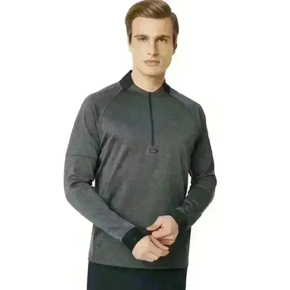 Oakley Knockdown Mixed Fleece 1/4 Zip Jumper Jacket Forged Iron Mens Grey Sz XS - Picture 1 of 16